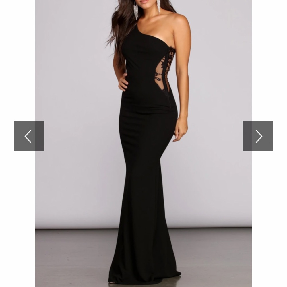 Formal black lace gown